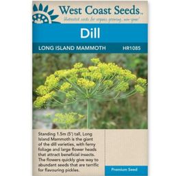West Coast Seeds Seeds - Long Island Mammoth Dill