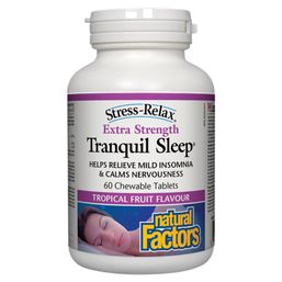Natural Factors Stress Relax Tranquil Sleep Extra Strength Tropical Fruit