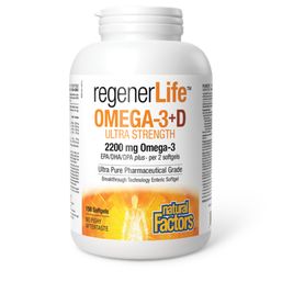 Natural Factors RegenerLife Omega 3+D Ultra Strength