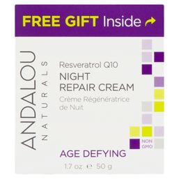 Andalou Naturals Resveratrol Q10 Night Repair Cream Age Defying