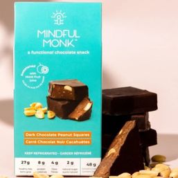 Mindful Monk Dark Chocolate Peanut Squares - 2 pieces