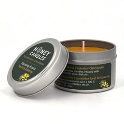 Honey Candles Essentials Tin - Kootenay Forest 3oz
