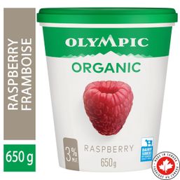 Olympic Organic Yogurt - Raspberry 3% Milk Fat