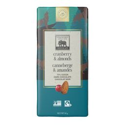 Endangered Species Chocolate Bar - Dark Chocolate with Cranberries & Almonds