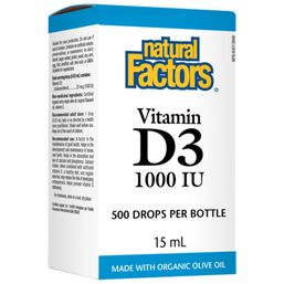 Natural Factors Vitamin D3 Drops 1000IU