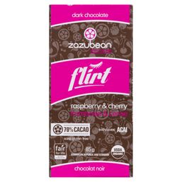 Zazubean Chocolate Bar - Flirt Raspberry & Cherry 70% Cacao