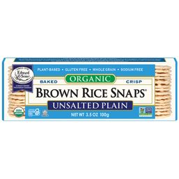 Edward & Sons Baked Org Brown Rice Snaps - Unsalted Plain