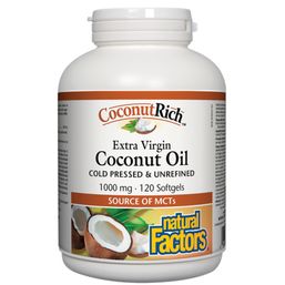 Natural Factors CoconutRich Extra Virgin Coconut Oil - 1,000 mg