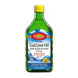 Carlson Wild Norwegian Cod Liver Oil - Lemon 1,100 mg omega-3s