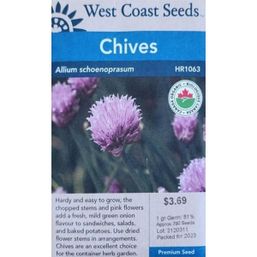 West Coast Seeds Seeds - Chives Certified Organic