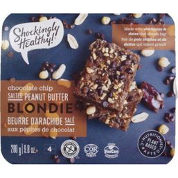 Shockingly Healthy Salted Peanut Butter Chocolate Chip Blondie 4ct