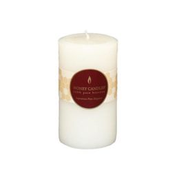 Honey Candles Round Pillar - Pearl 5x3