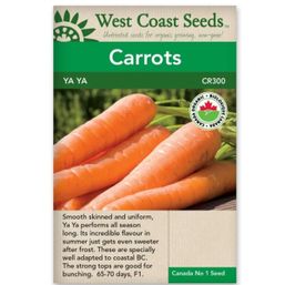 West Coast Seeds Seeds - Carrot, Ya Ya, Certified Organic