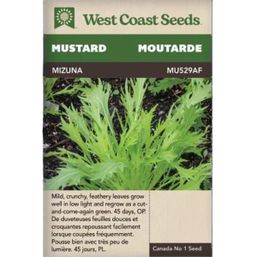 West Coast Seeds Seeds - Mizuna Mustard Certified Organic