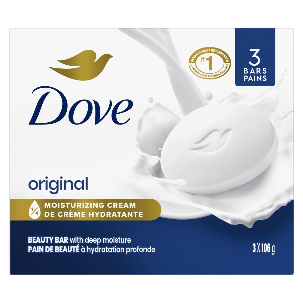Pain de beauté pour une peau saine Blanc hypoallergénique 106 g x 3