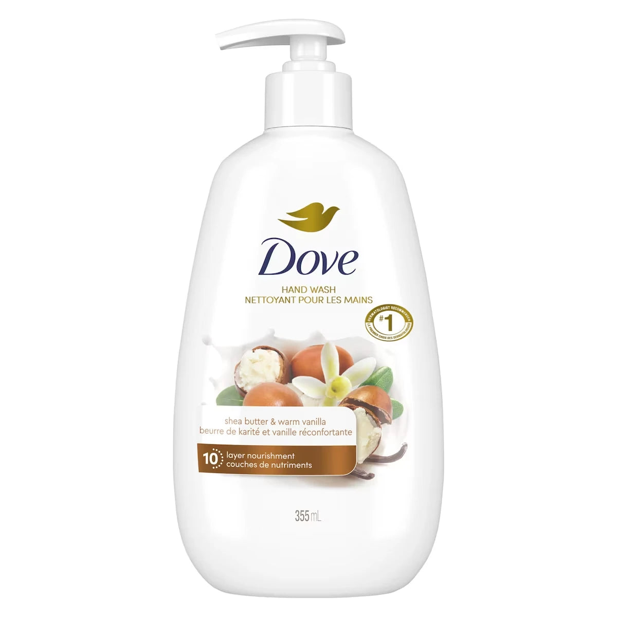 Nettoyant pour les Mains pour une peau douce et lisse Advanced Care Beurre de Karité et Vanille Réconfortante nourrit la peau 10 couches en profondeur, 355 ml