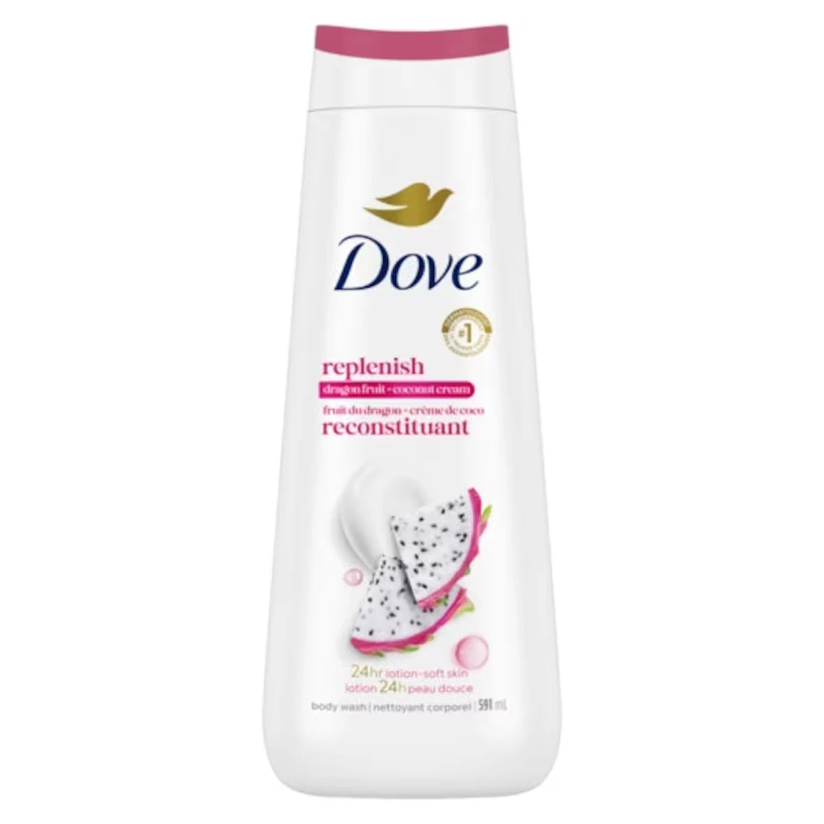 Gel douche pour une peau d'apparence saine, Reconstituant aux fruits du dragon et à la crème de noix de coco, avec MicroMoisture renouvelant pendant 24 heures, 591 ml