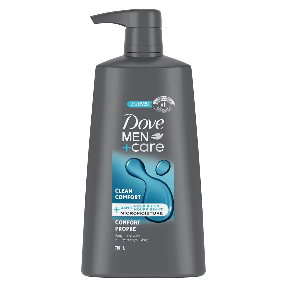 Nettoyant corporel avec Technologie Nourrissante Micromoisture MEN+CARE  Clean Comfort avec Pompe, 710 ml
