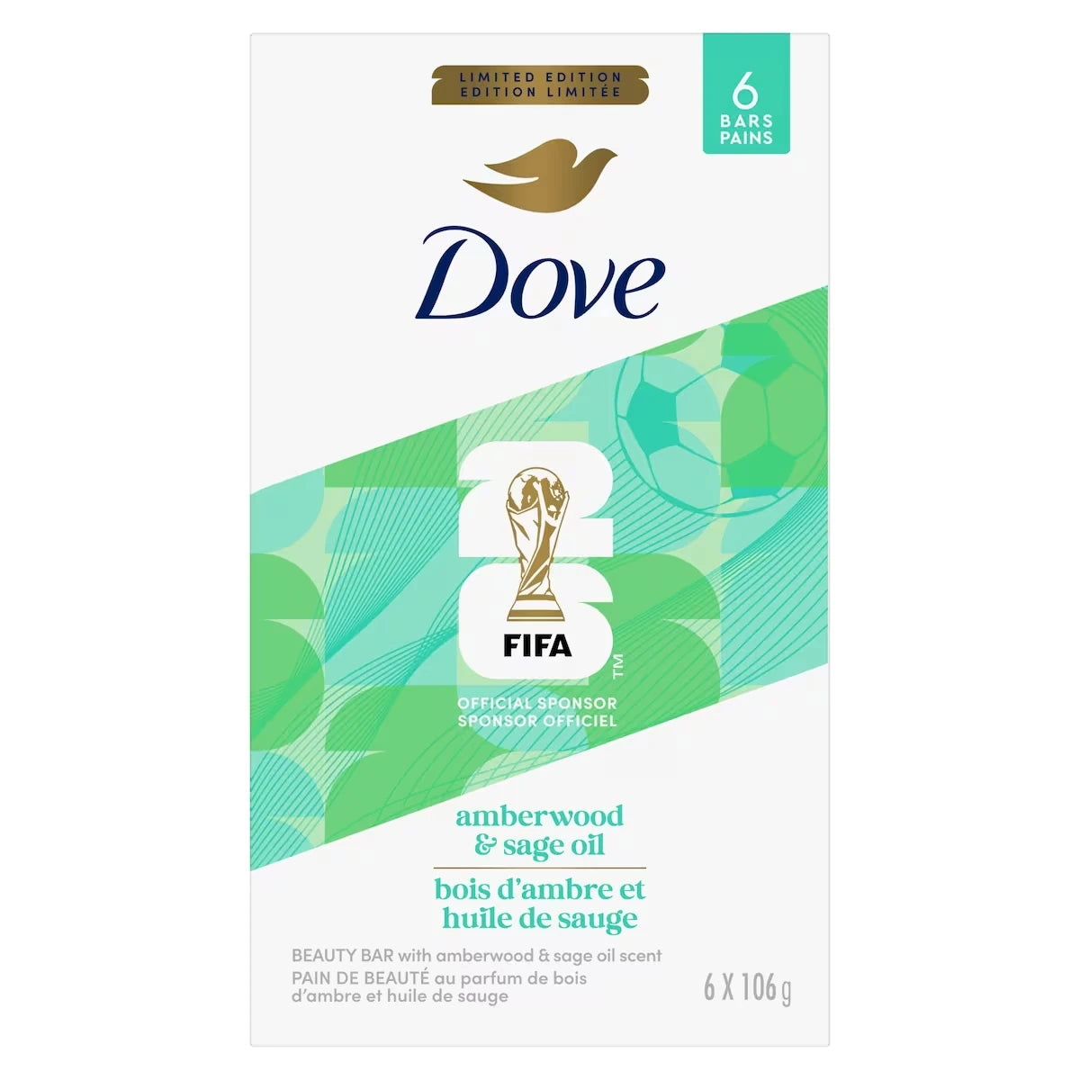 Barre de Beauté Édition Limitée FIFA Bois D'ambre et Huile de Sauge pour une peau hydratée et douce 636 GR