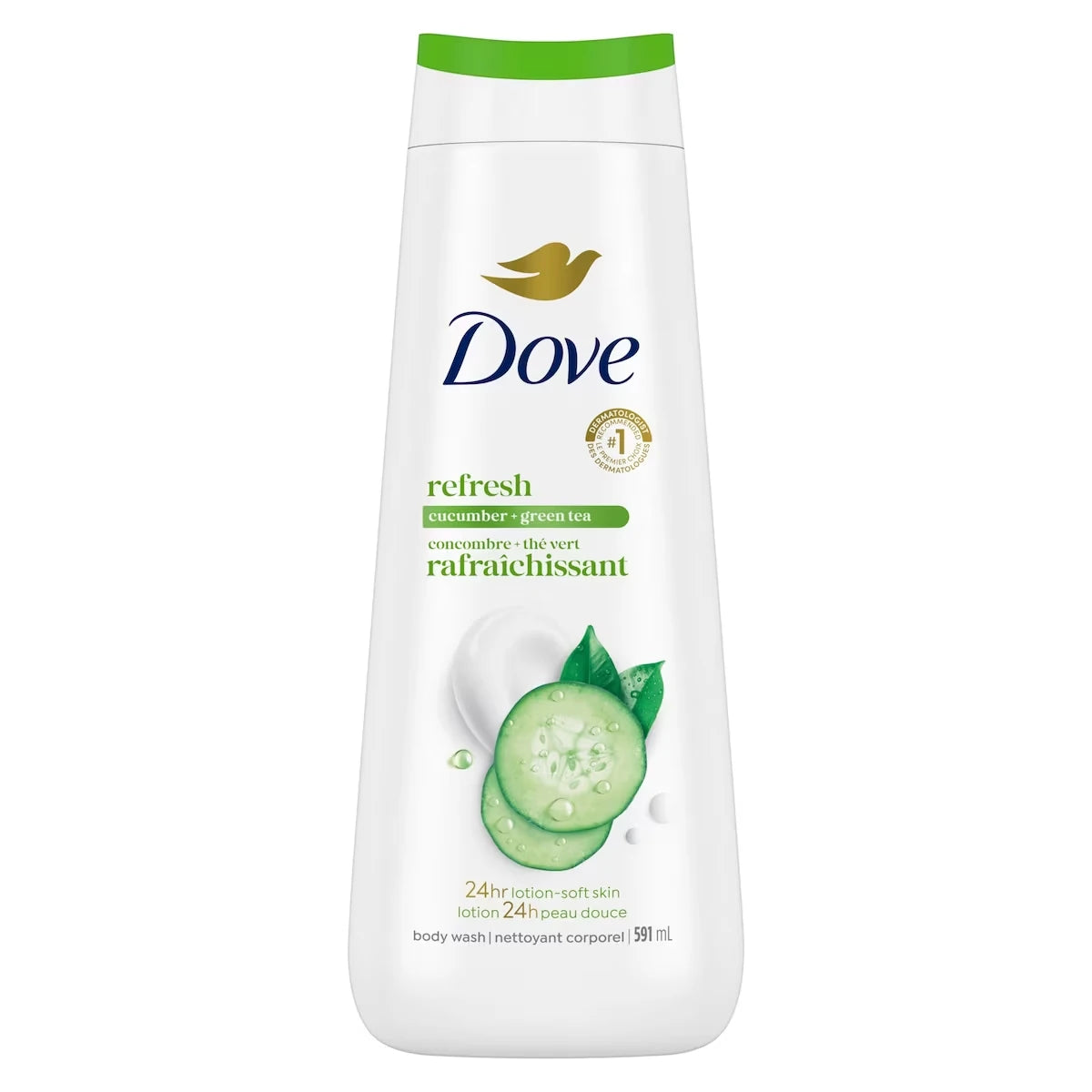 Nettoyant Corporel pour une peau renouvelée d'apparence saine Refreshing Concombre et Thé Vert rafraîchit et hydrate la peau sèche
