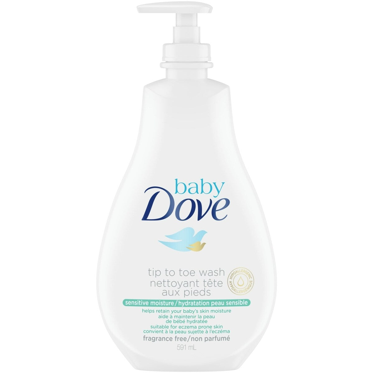 Nettoyant pour peaux hydratées, sujettes à l'eczéma Baby Hydratation peau sensible sans parfum 591 ml