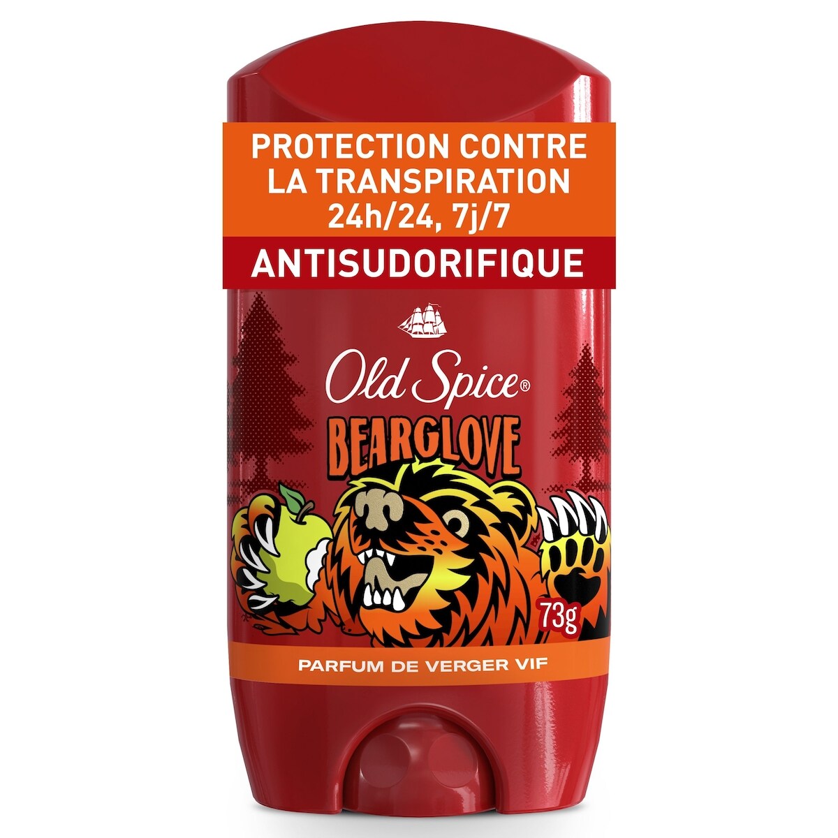 Antisudorifique et désodorisant invisible en bâton pour hommes, collection Sauvage, Bearglove, 73 g