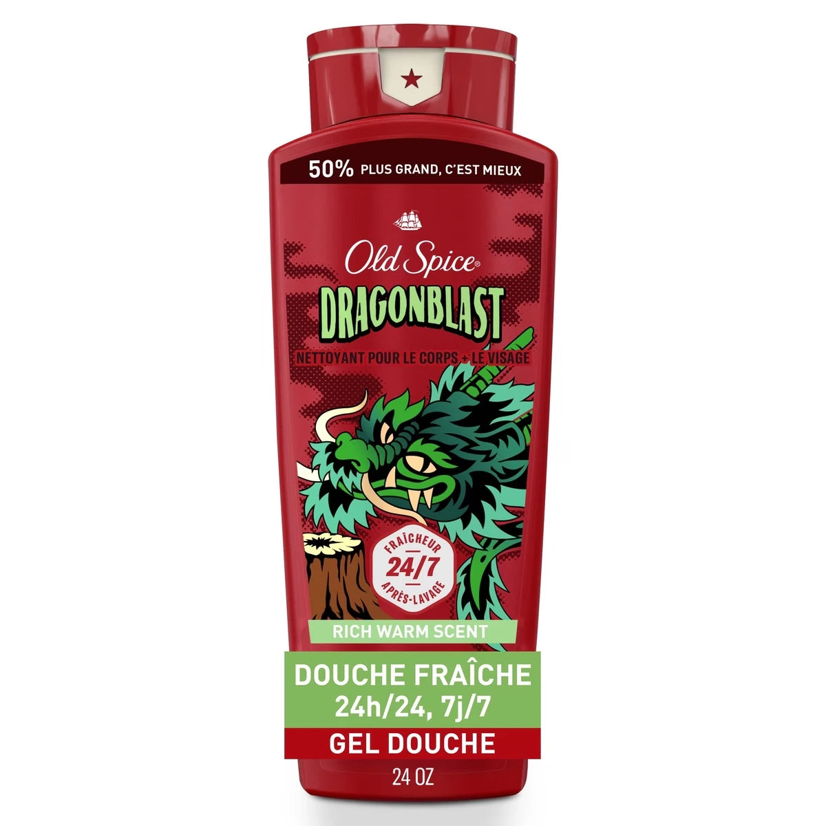 Nettoyant pour le corps pour hommes, Dragonblast, mousse longue durée