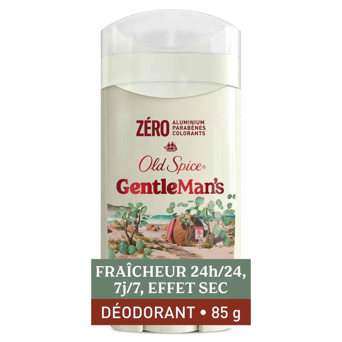 Désodorisant sans aluminium pour hommes, Eucalyptus et huile de noix de coco