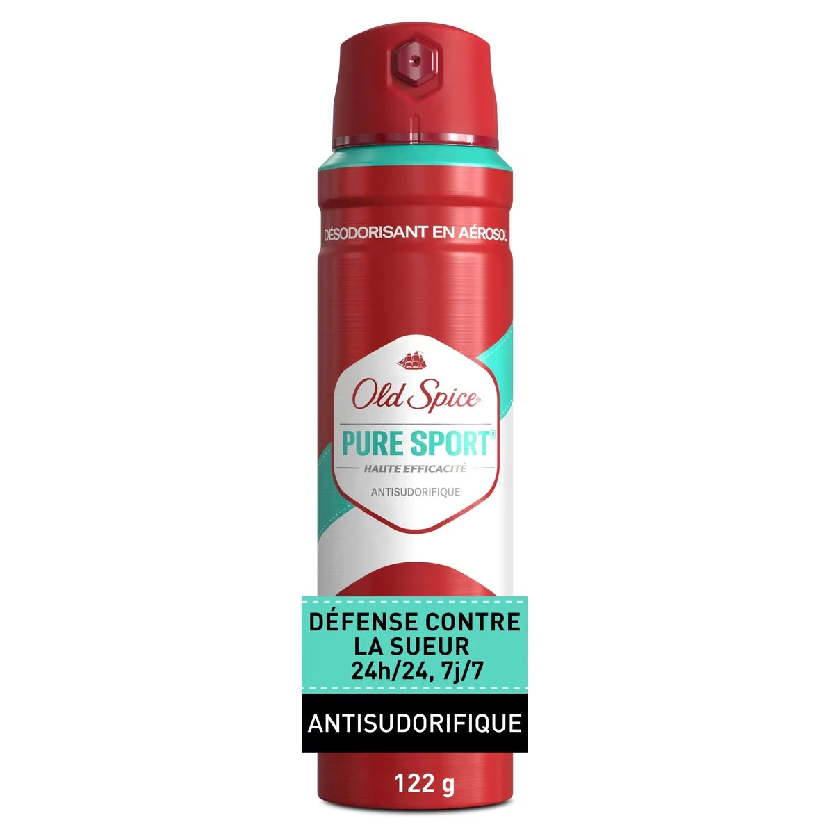 Antisudorifique et désodorisant invisible en aérosol pour hommes, fraîcheur 24 heures sur 24, 7 jours sur 7, protection durable contre la transpiration et les odeurs, parfum légendaire, Haute efficacité, parfum Pure Sport
