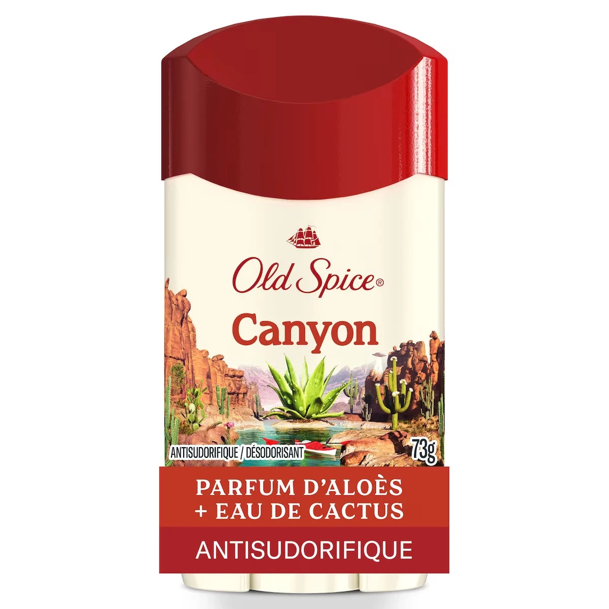 Antisudorifique et désodorisant pour hommes, Canyon, parfum d’aloès et d’eau de cactus, fraîcheur durable 24