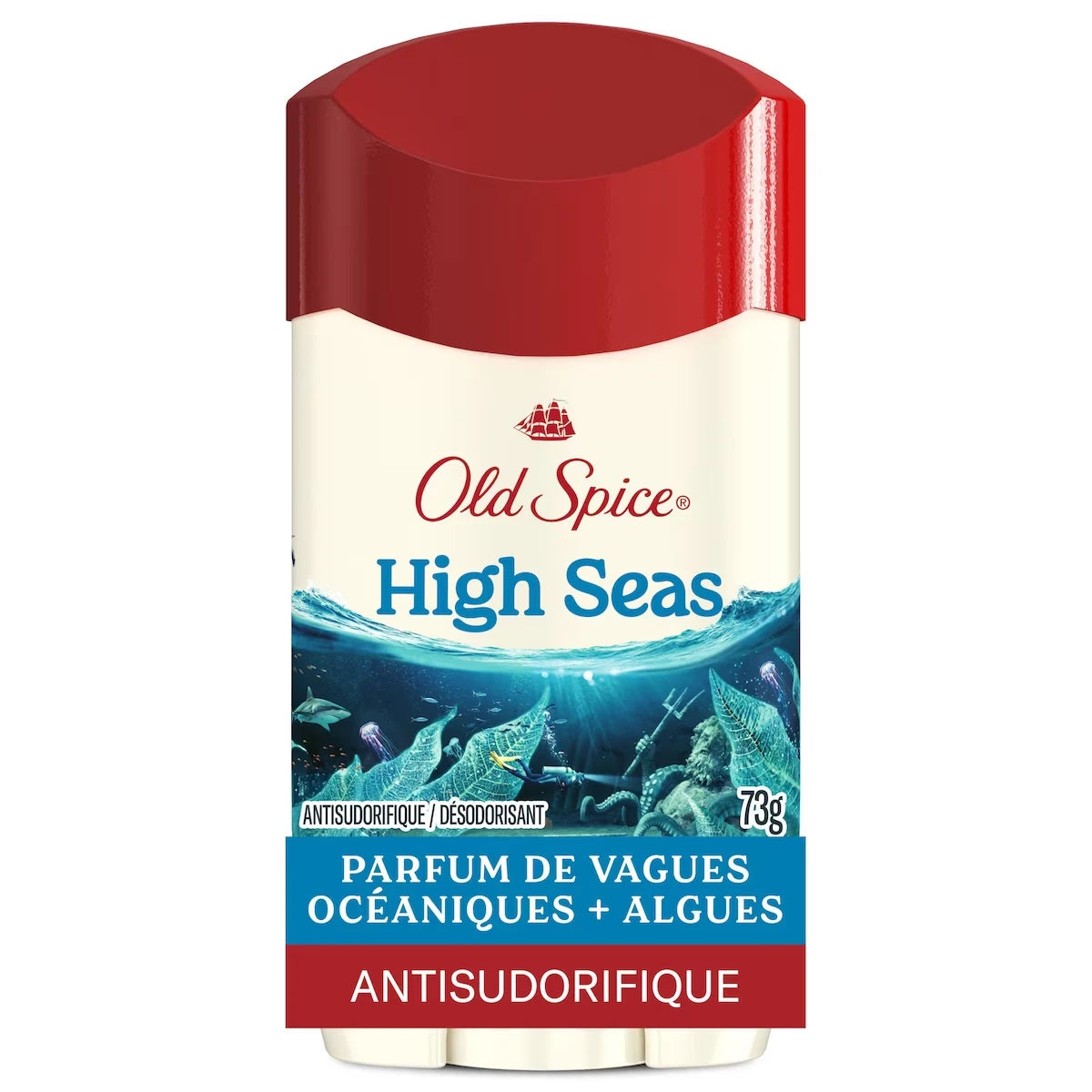 Antisudorifique et désodorisant pour hommes, High Seas, parfum de vagues océaniques et algues, fraîcheur durable 24