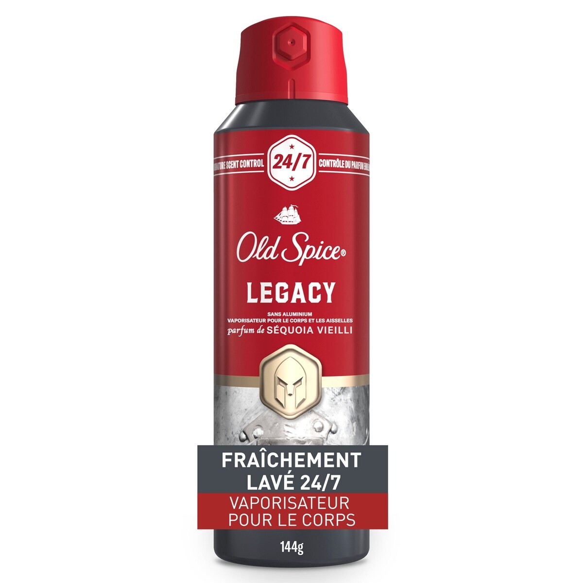 Vaporisateur pour le corps Collection rouge pour hommes, parfum Legacy, parfum rafraîchissant, protection contre les odeurs toute la journée, fraîcheur longue durée, 144&nbsp;g