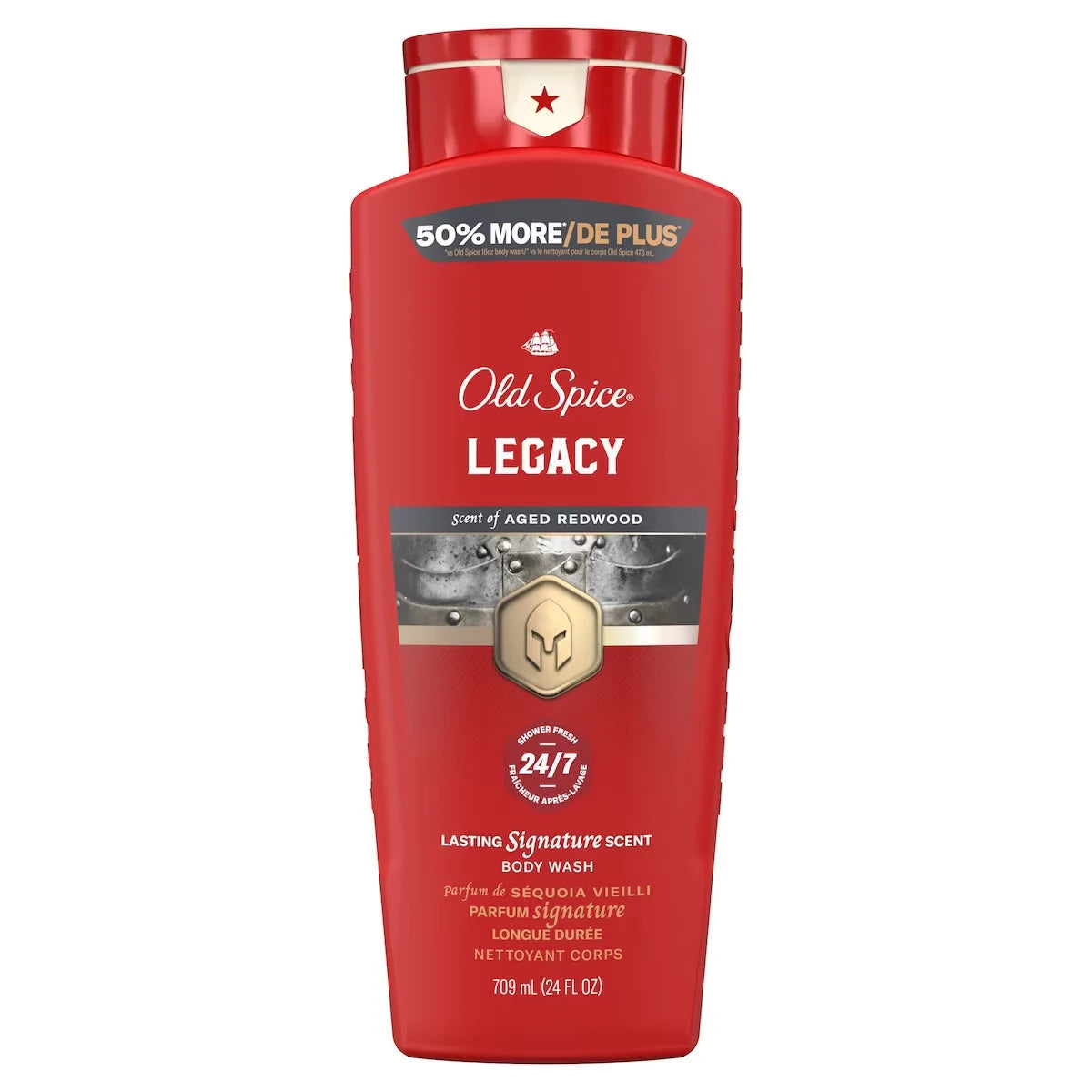 Nettoyant pour le corps Collection Rouge pour hommes, parfum Legacy, propreté rafraîchissante, formule hydratante, parfum longue durée, 709&nbsp;mL