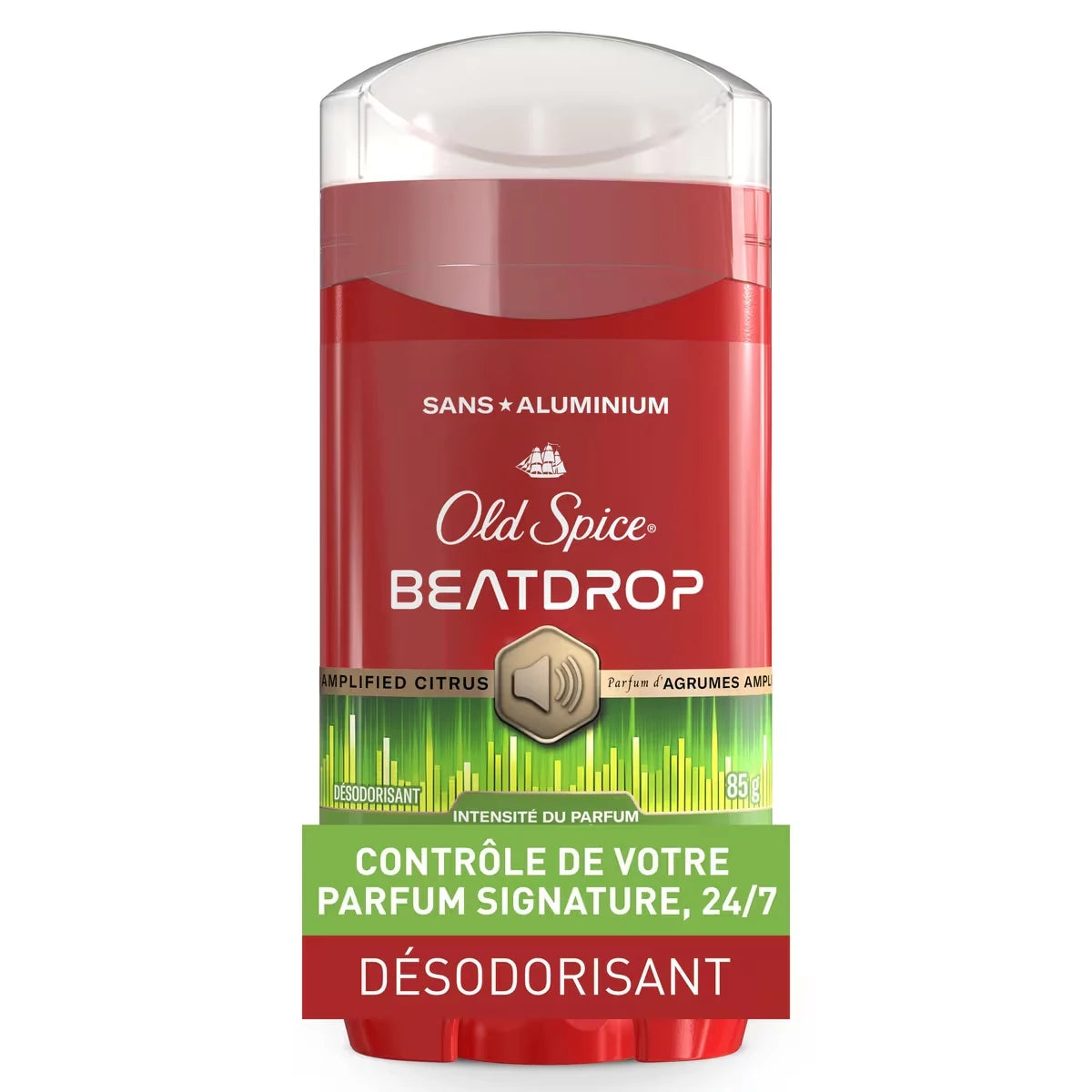 Désodorisant Collection rouge pour hommes, parfum Beatdrop, protection contre les odeurs pendant 24 heures, parfum rafraîchissant, fraîcheur longue durée, 85&nbsp;g