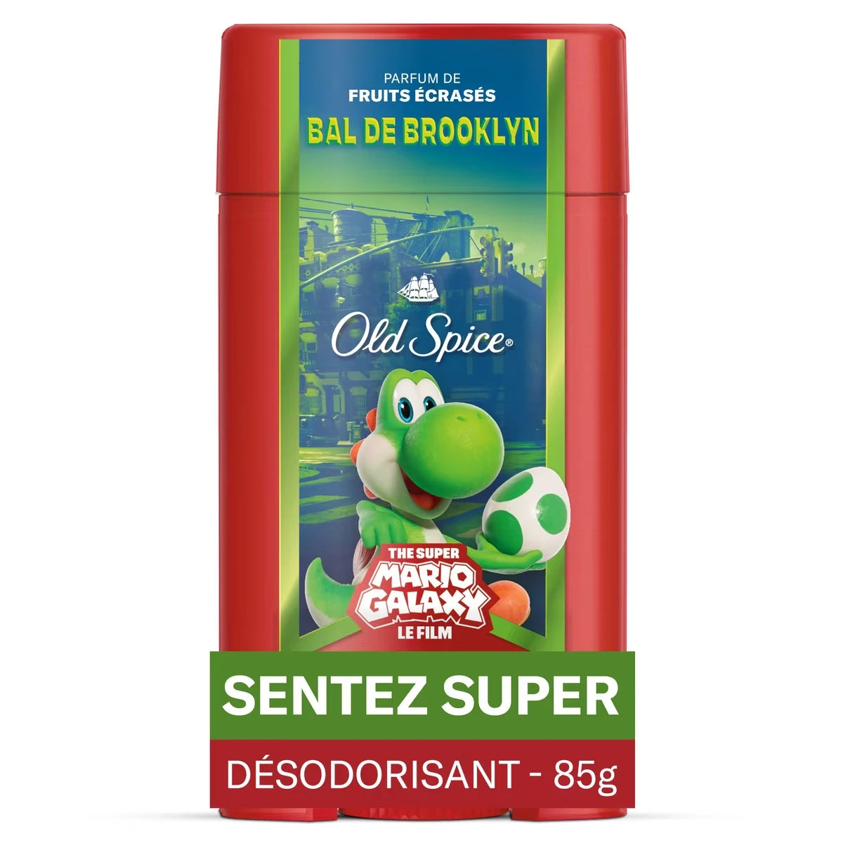 D�Sodorisant Sans Aluminium Pour Hommes, Bal De Brooklyn, Parfum De Fruits éCras�S, X The Super Mario Galaxy Movie, Fra�Cheur Durable 24/7, 85 G