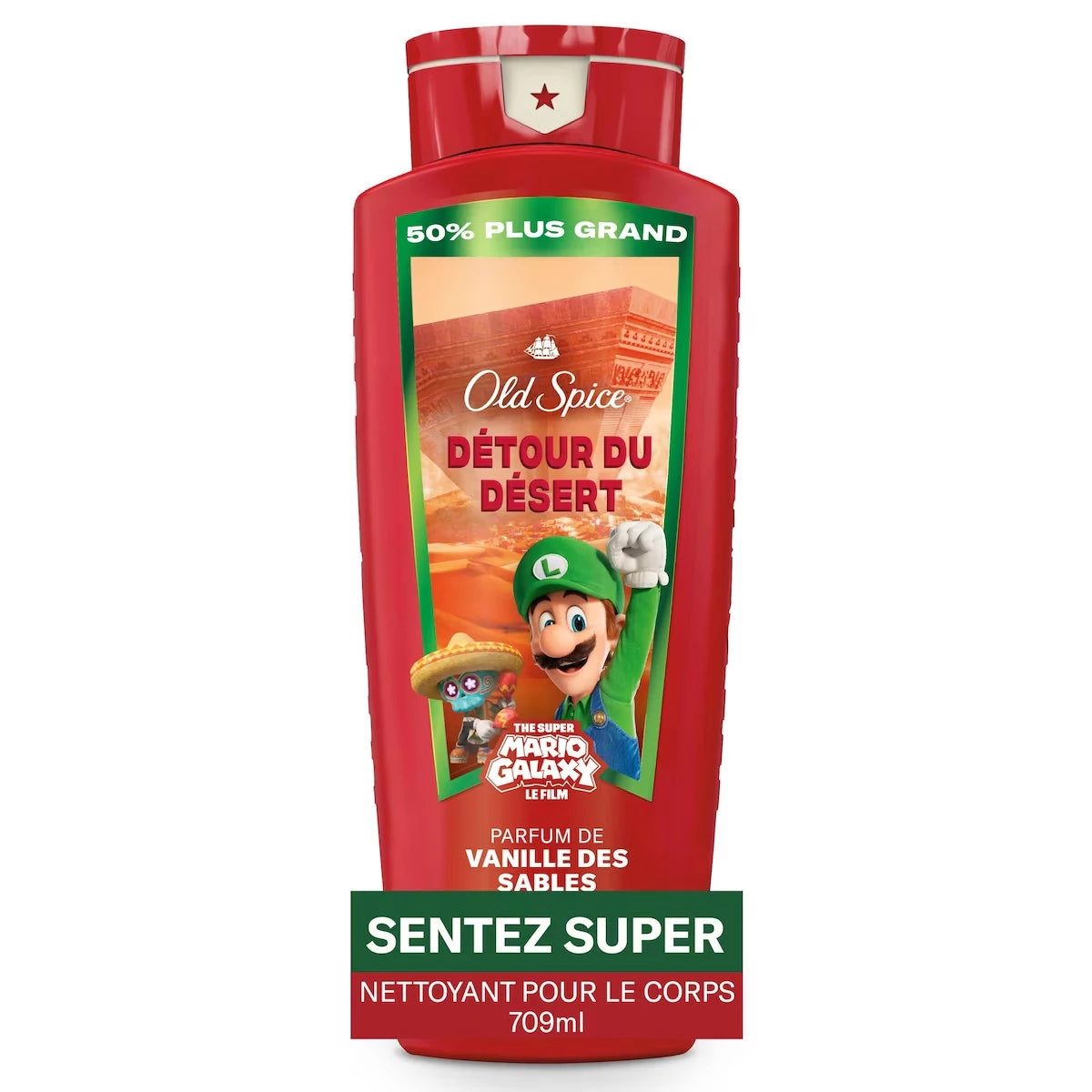 Nettoyant pour le corps pour hommes, Détour du désert, parfum de vanille des sables, x The Super Mario Galaxy Movie, fraîcheur après-lavage 24