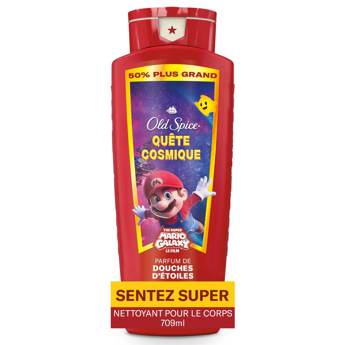 Nettoyant pour le corps pour hommes, Quête cosmique, parfum de douches d’étoiles, x The Super Mario Galaxy Movie, Fraîcheur après-lavage 24