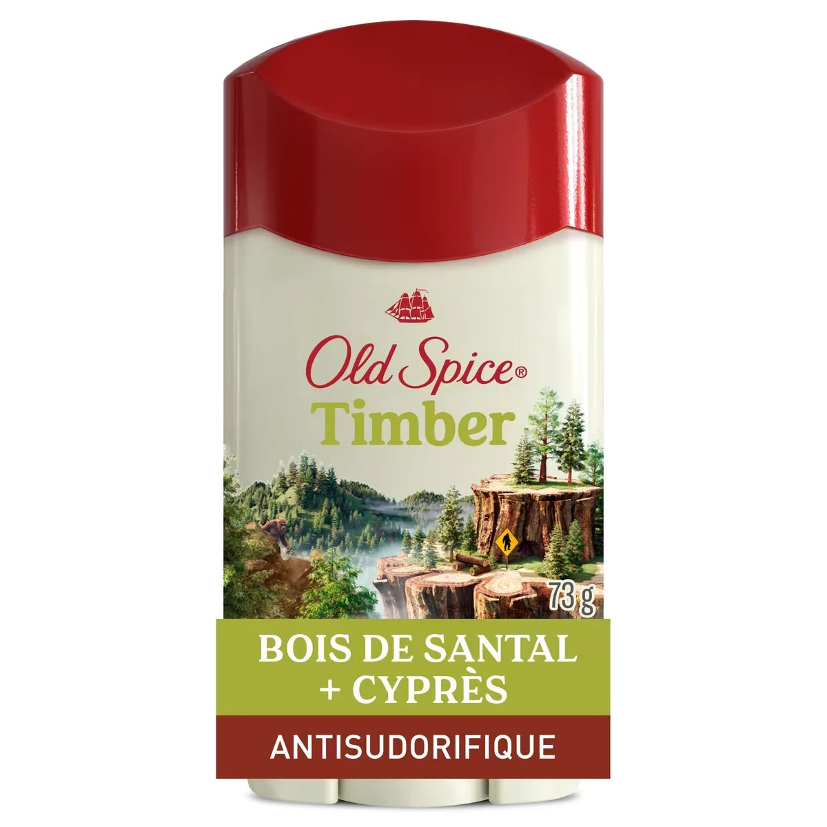 Antisudorifique et désodorisant invisible en bâton Timber pour hommes avec parfum de bois de santal inspiré de la nature, 73 g chacun