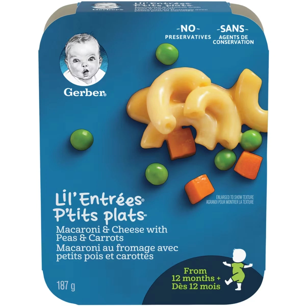 P'TITS PLATS Macaroni au Fromage avec Pois et Carottes