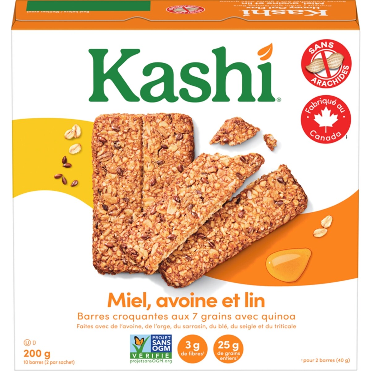 Barres croquantes aux 7 grains avec quinoa miel, avoine et lin