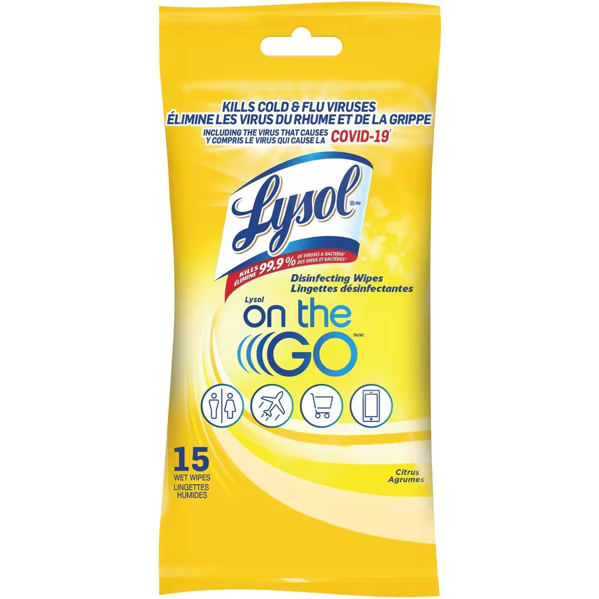 Les lingettes désinfectantes - Pour emporter - Agrumes