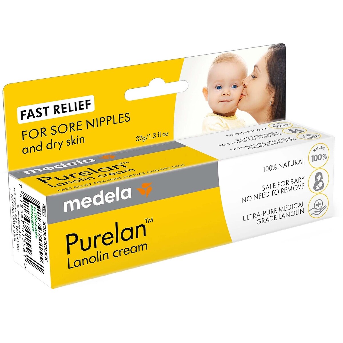 Crème à la lanoline pour mamelons de, pour l'allaitement maternel, 1 seul ingrédient 100% naturel, Nouveau Purelan,1.3 once