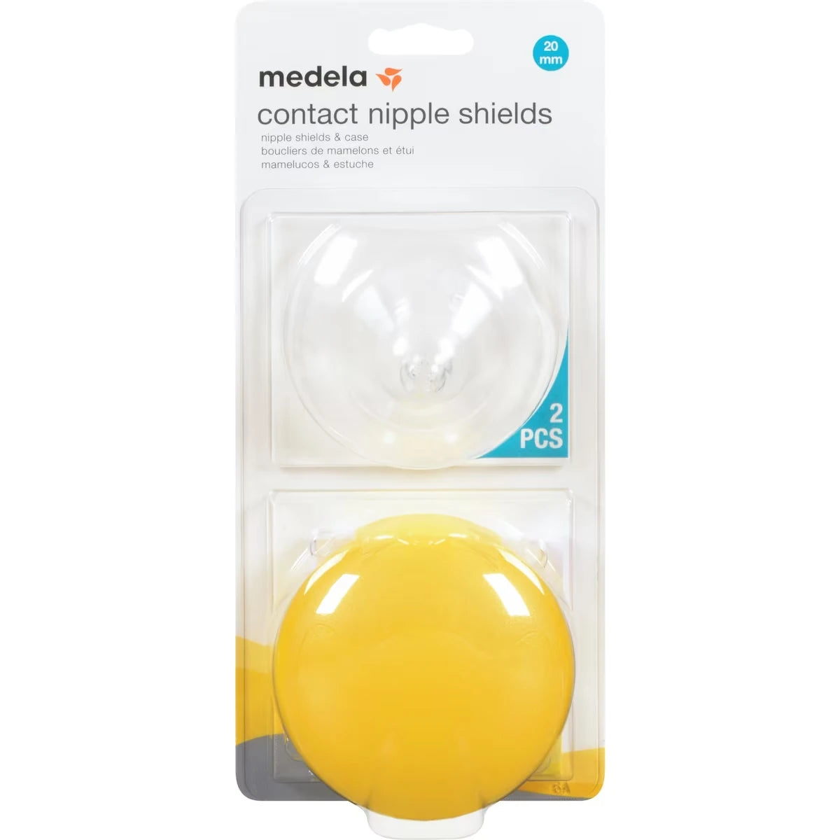 Boucliers de mamelons Contact et étui 2 x 20mm