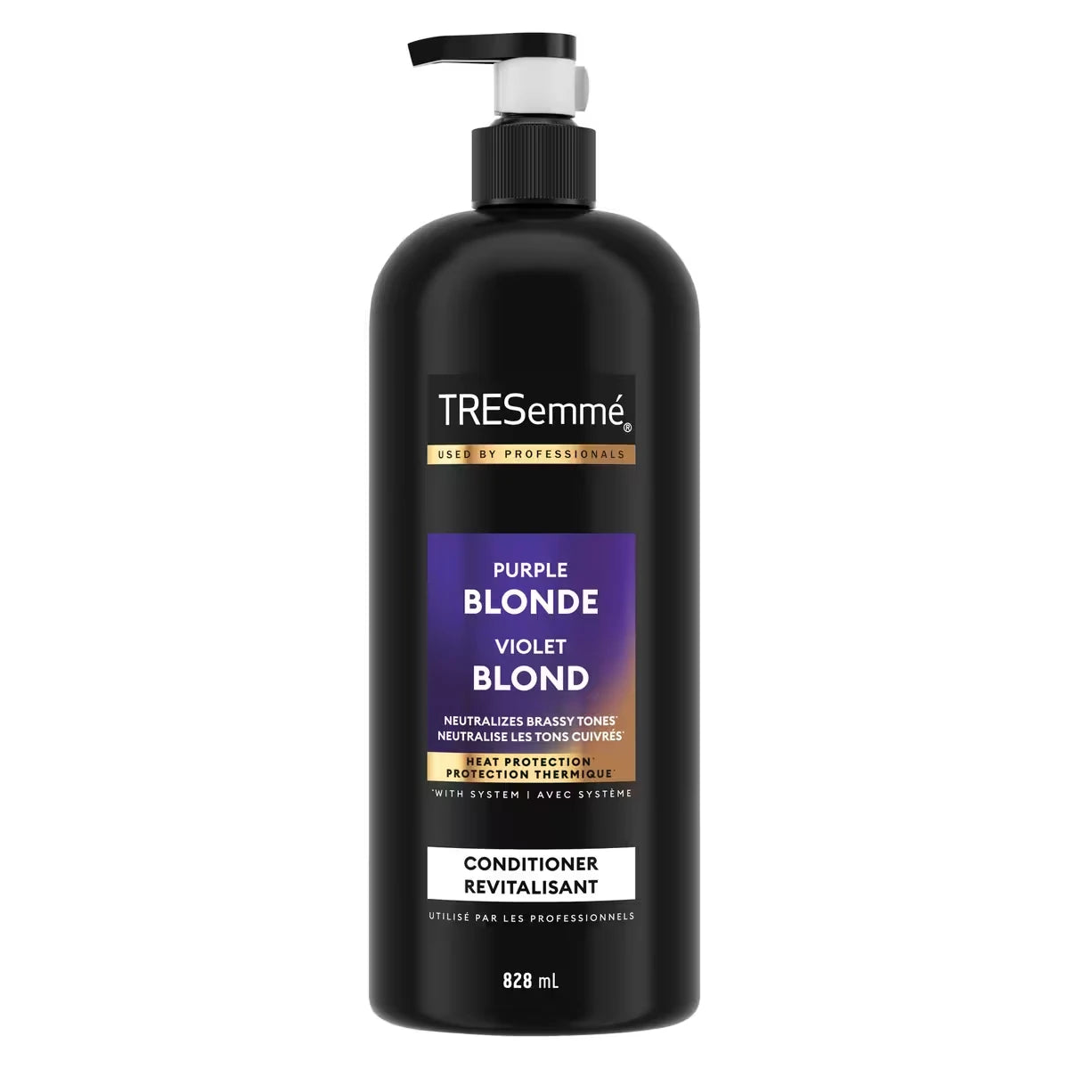 Revitalisant pour cheveux blonds ou argentés TRESemmé Purple Blonde Neutraliseur Ultraviolet avec Technologie Pro Style™ 828 ml