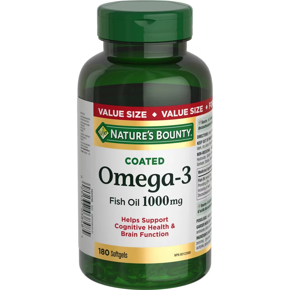 Oméga-3 Huile de poisson, 1 000 mg, gélules