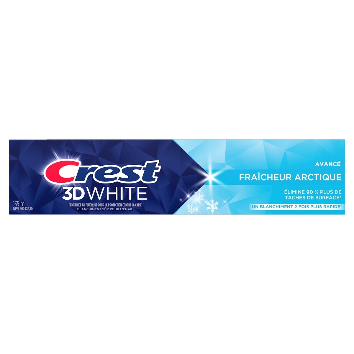 Dentifrice blanchissant 3D White Avancé, Fraîcheur arctique, 135 mL