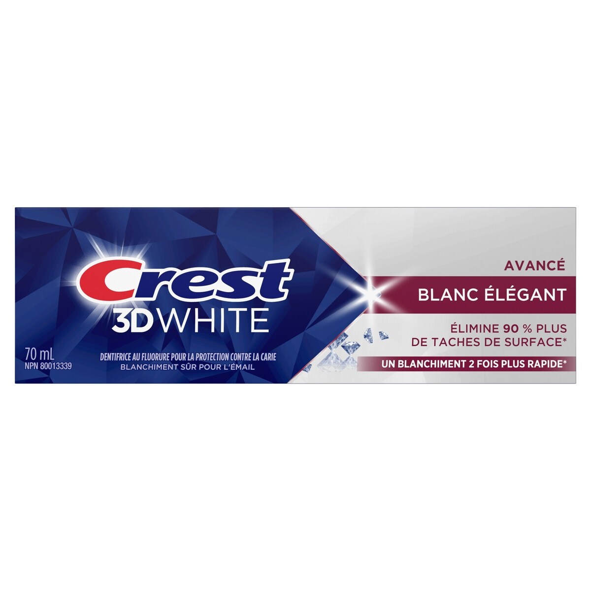 Dentifrice blanchissant 3D White Avancé, Blanc éblouissant, 70 mL