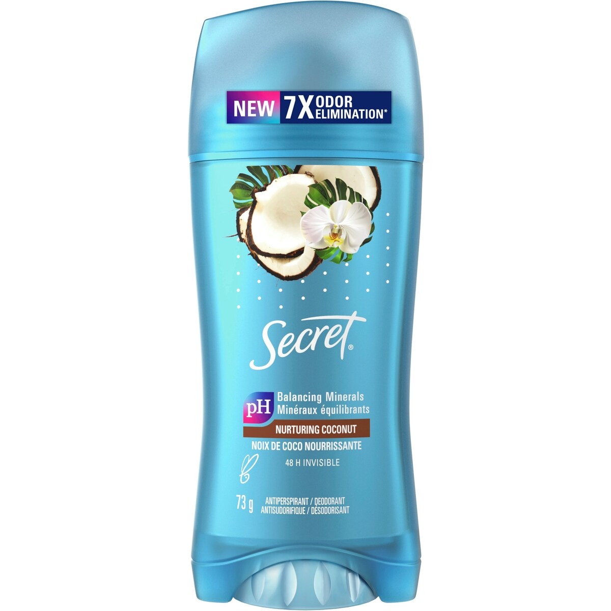 Antisudorifique et désodorisant Secret invisible en bâton, parfum Noix de coco