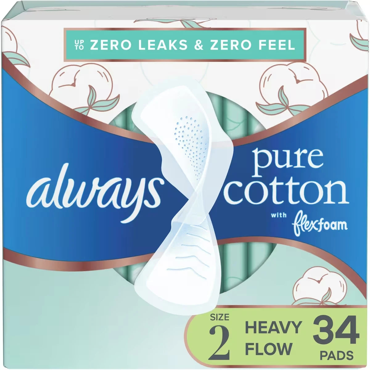 Serviettes Pur coton, flux abondant, avec ailes, pour femmes, taille 2, non parfumées