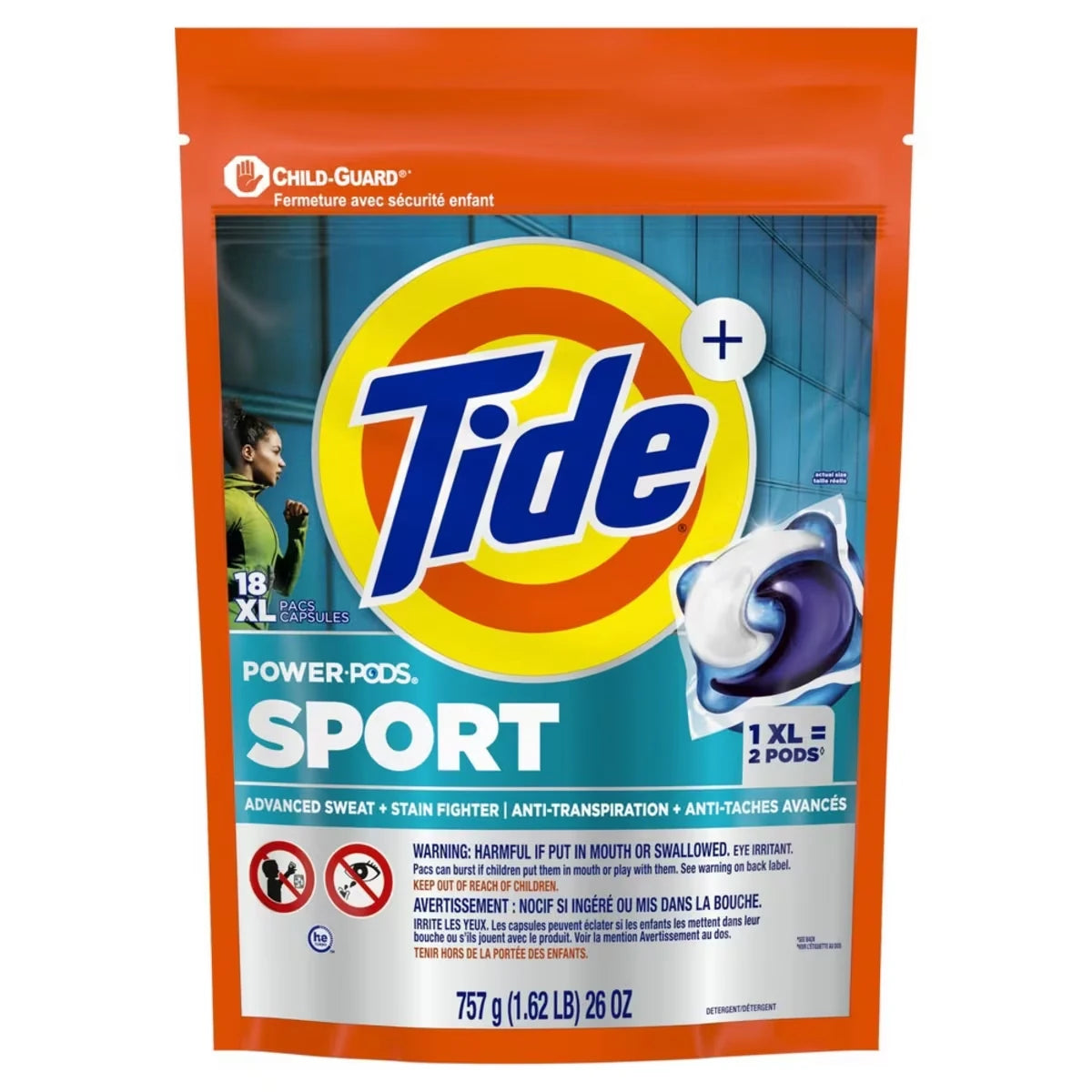 Capsules de détergent à lessive Power Pods Sport